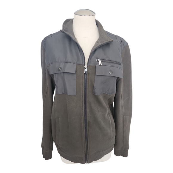 Calvin Klein Olive Green Utility Zip Jacket Size M - Picture 2 of 10